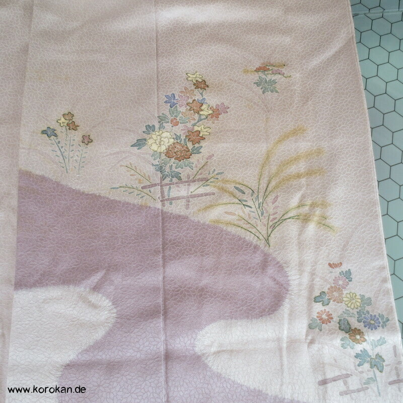Blüten am Fluss - blassmauve Tsukesage Sogo Kimono