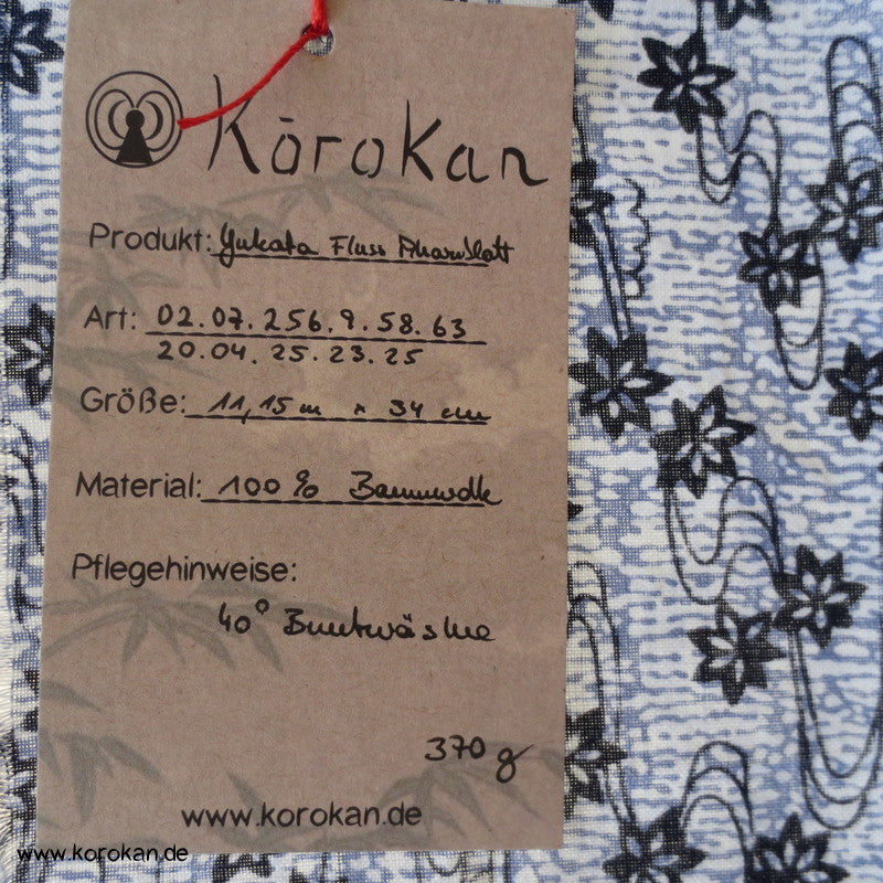 fließendes Wasser - Ahornblätter Yukata Kimono Baumwolle