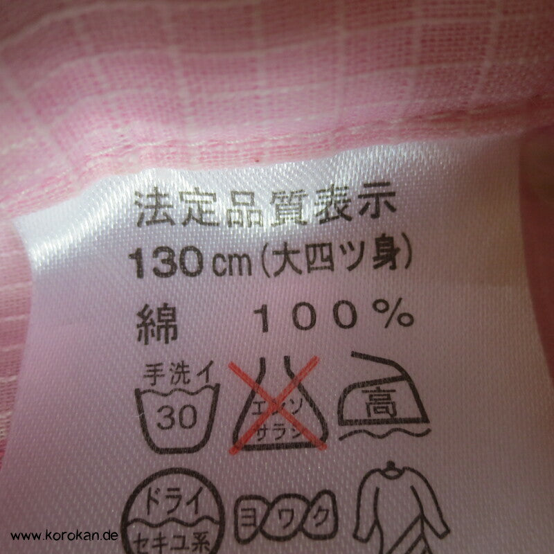 Yukata Kimono für Mädchen, Sakura Blüten auf rosa mit Glitzer
