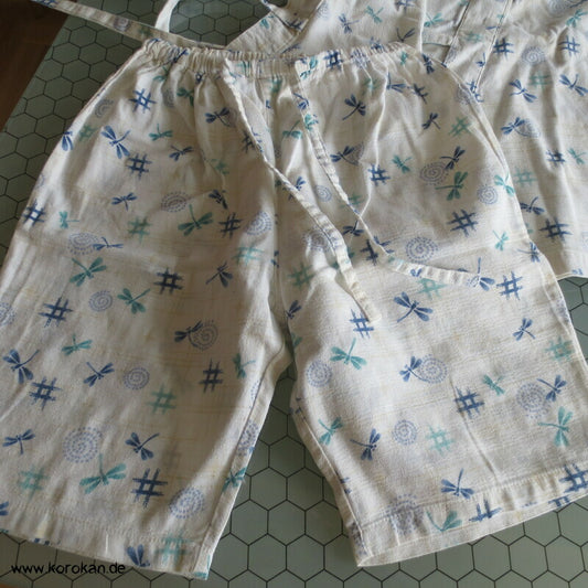 Tombo Libellen Jinbei für Kinder - Kimono Zweiteiler aus Hose und Jacke