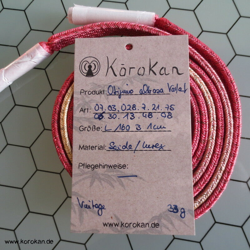 altrosa creme Farbverlauf Obijime, Seide / Lurex