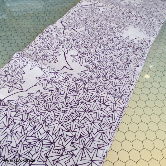 aubergine Ahornblätter Yukata Kimono Baumwollstoff