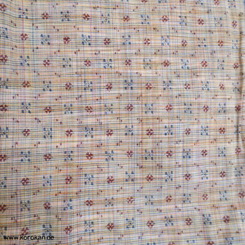 buntes Kleinkaro Kasuri Tsumugi Seiden Kimono, Japan