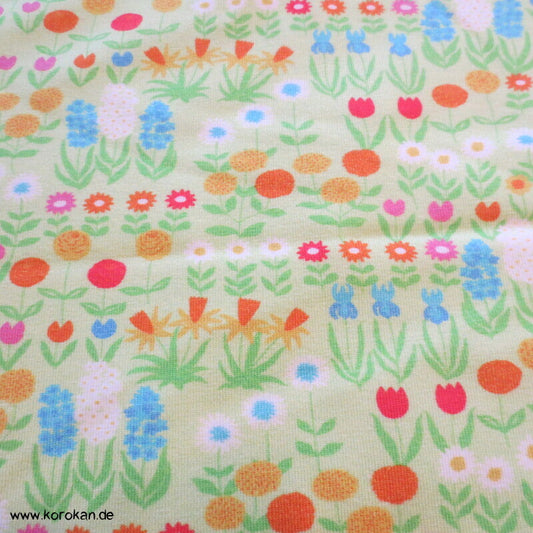 Blumen Baumwolljersey auf hellgrün
