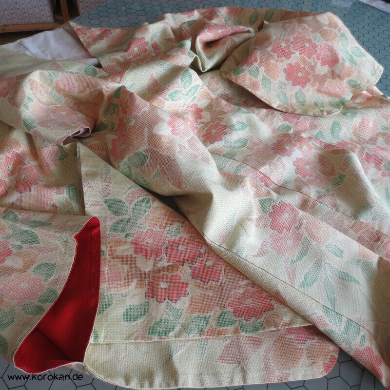 Blüten und Blätter Kasuri Tsumugi Kimono