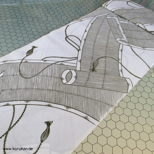 Bambusrollos Flechtbänder oliv Yukata Baumwollstoff