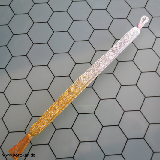 Haori Himo - zitronengelb - weiß Verlauf mit Silber