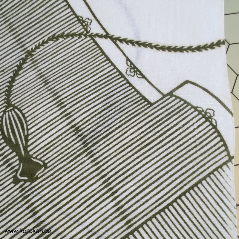 Bambusrollos Flechtbänder oliv Yukata Baumwollstoff