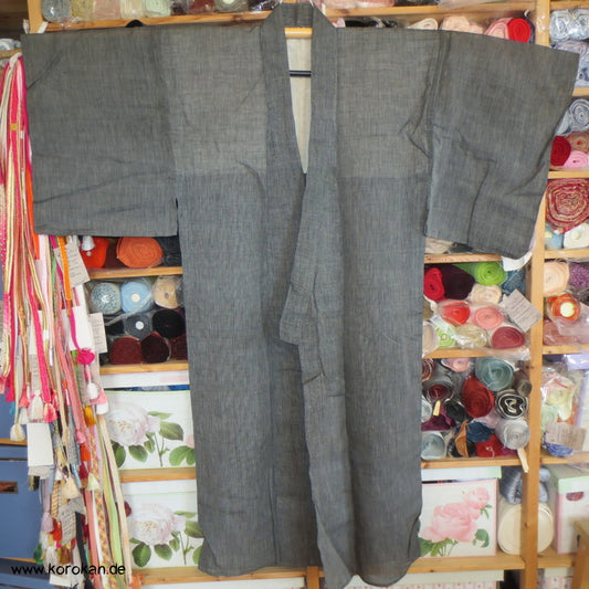 fein gestreifter Hanf Hitoe / Yukata - ungefütterter Kimono