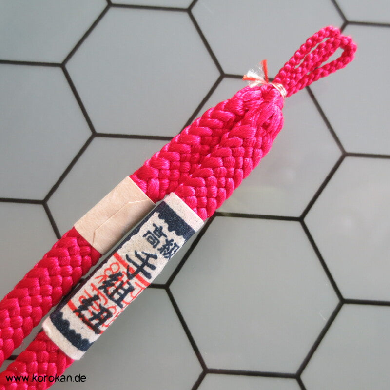 Haori Himo - pink ohne Troddeln, zweigeteilte Enden