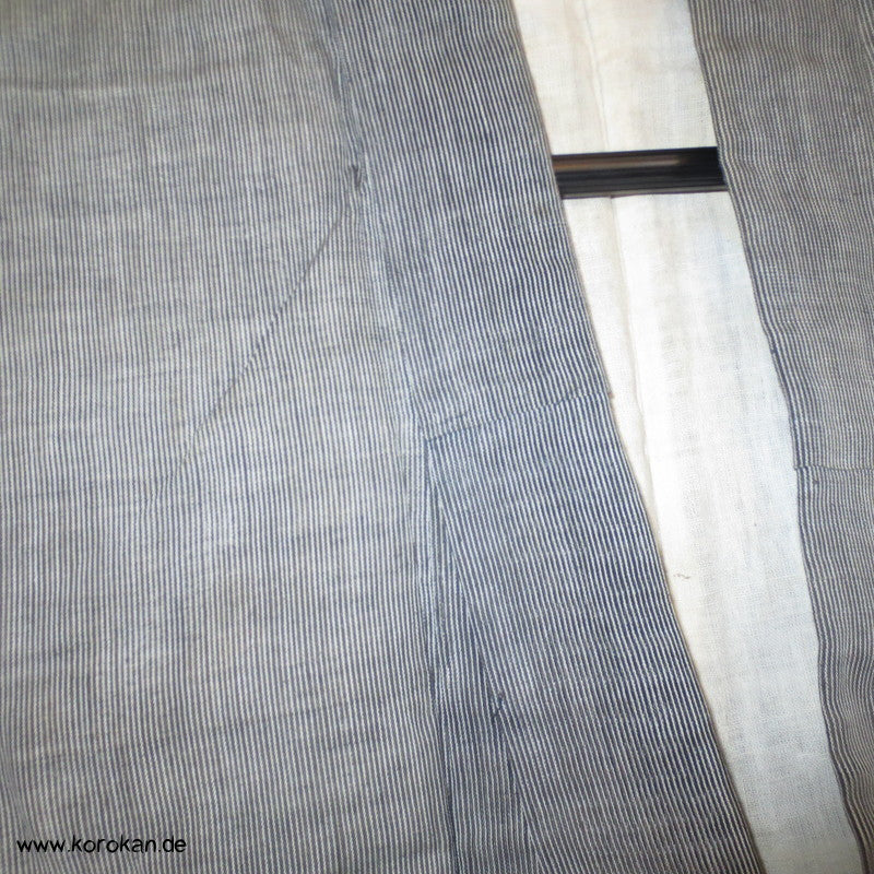 fein gestreifter Hanf Hitoe / Yukata - ungefütterter Kimono
