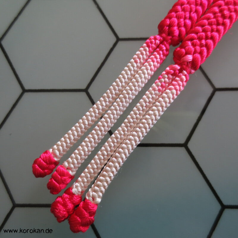 Haori Himo - pink ohne Troddeln, zweigeteilte Enden