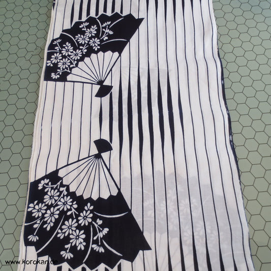 Fächer und Streifen Yukata Kimono Baumwoll Stoff