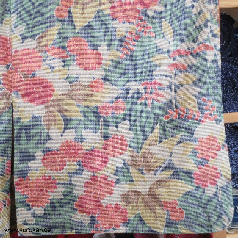 Japan Blumenmuster Kasuri Tsumugi Seiden Kimono