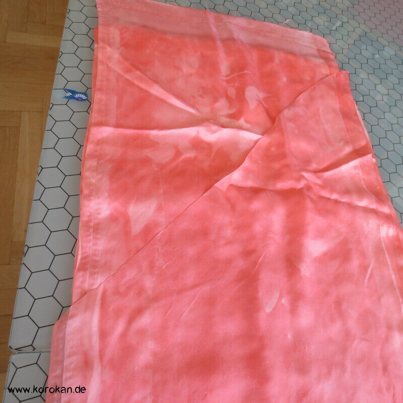 Araihari Kimono Honan Seiden Futter,wolkig apricot
