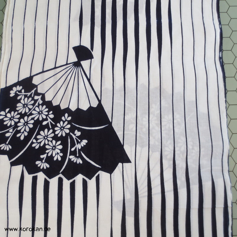 Fächer und Streifen Yukata Kimono Baumwoll Stoff
