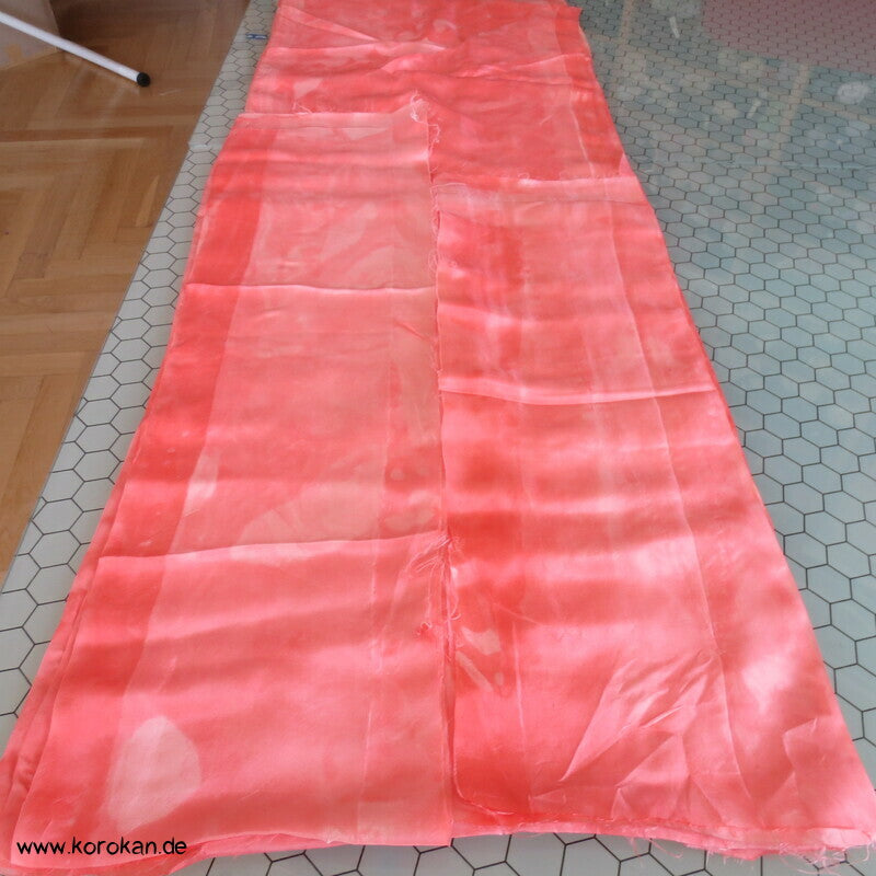 Araihari Kimono Honan Seiden Futter,wolkig apricot