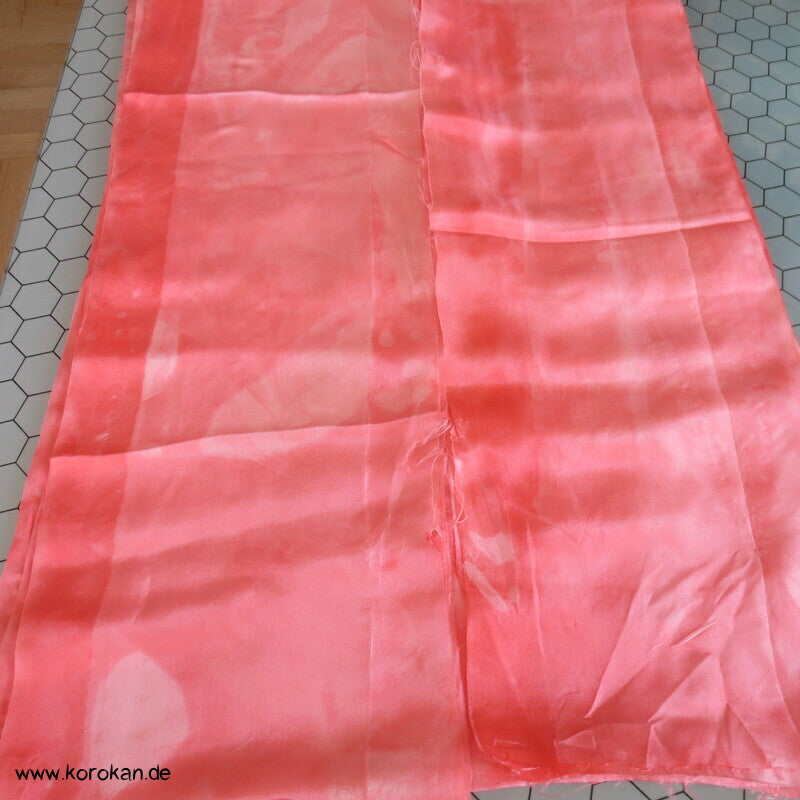 Araihari Kimono Honan Seiden Futter,wolkig apricot