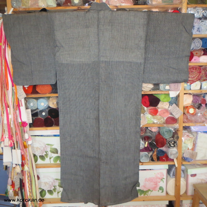 fein gestreifter Hanf Hitoe / Yukata - ungefütterter Kimono