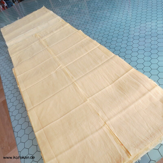 Araihari Kimono Futter Stoff antik Rest hellgelb