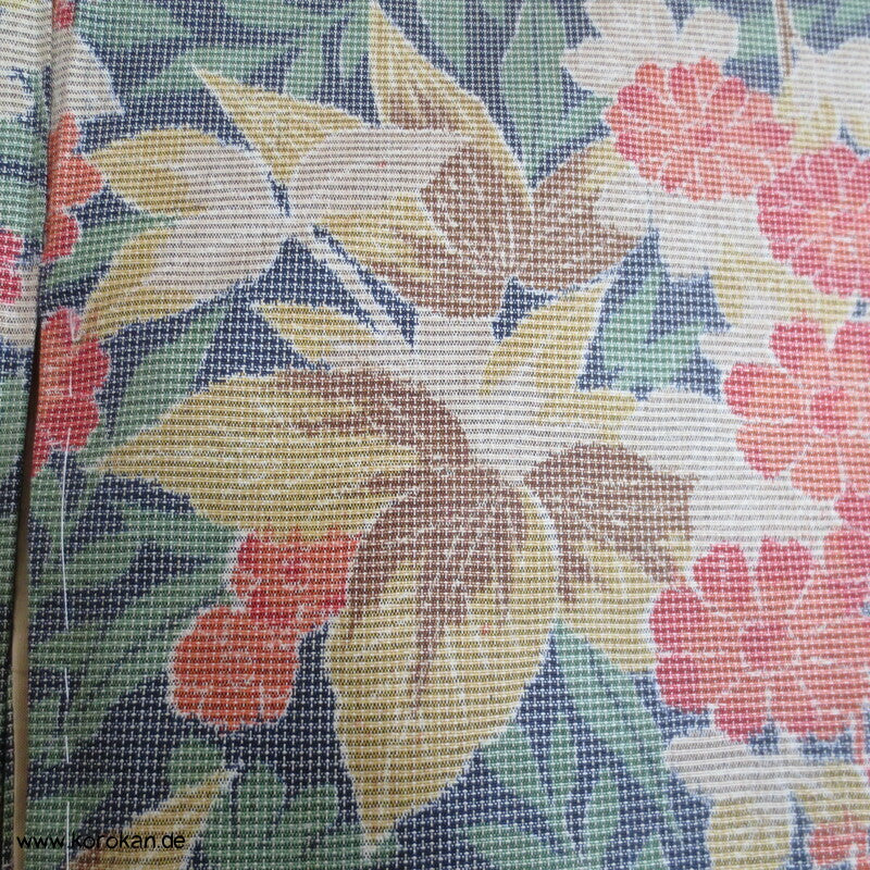 Japan Blumenmuster Kasuri Tsumugi Seiden Kimono