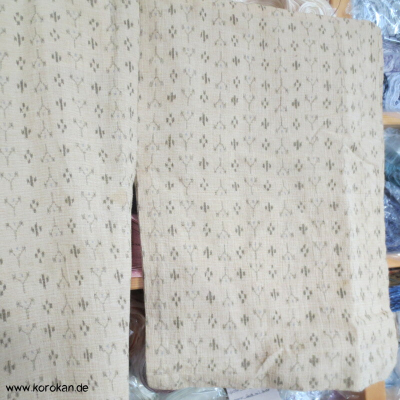 geometrisches Kasuri Muster Hitoe / Yukata - teilgefütterter Kimono aus Hanf