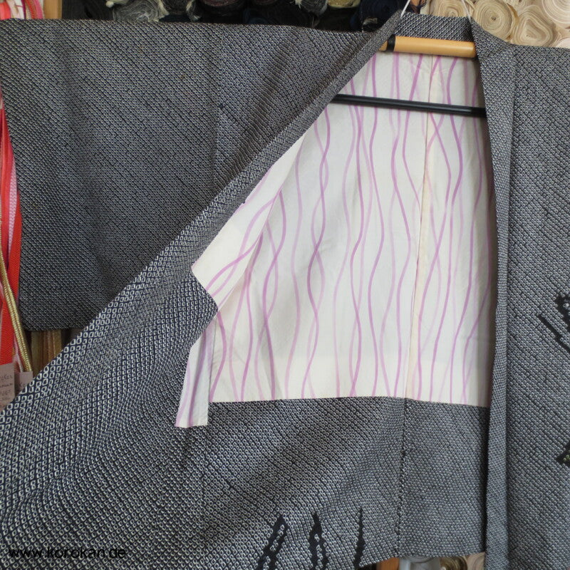 Full Shibori Blättermuster Haori Kimono Jacke