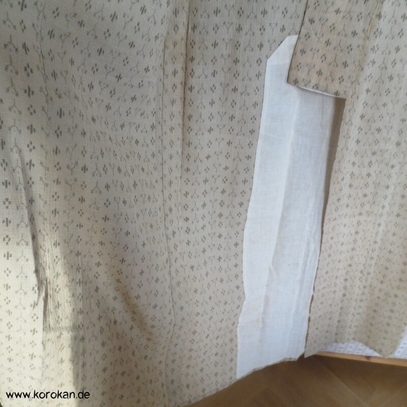 geometrisches Kasuri Muster Hitoe / Yukata - teilgefütterter Kimono aus Hanf