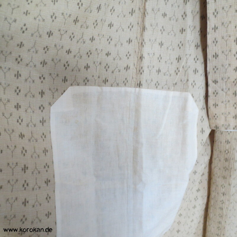 geometrisches Kasuri Muster Hitoe / Yukata - teilgefütterter Kimono aus Hanf
