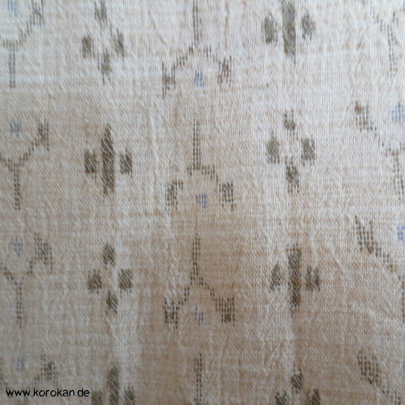 geometrisches Kasuri Muster Hitoe / Yukata - teilgefütterter Kimono aus Hanf