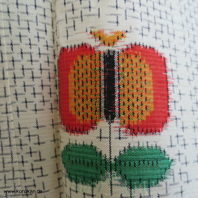 abstrakte Blumen Kasuri Hitoe Komon Tsumugi Seiden Kimono