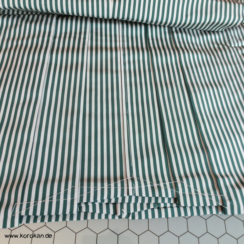 grün - grau gestreifte Hakama - Umanori Hosen - Typ