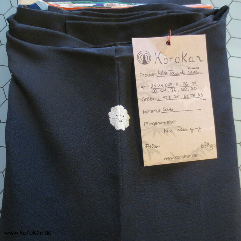 bunte Wellen Hitoe Tomesode Kimono Seidencrepe