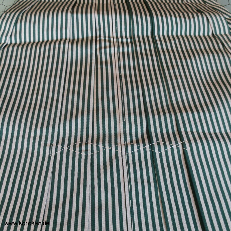 grün - grau gestreifte Hakama - Umanori Hosen - Typ