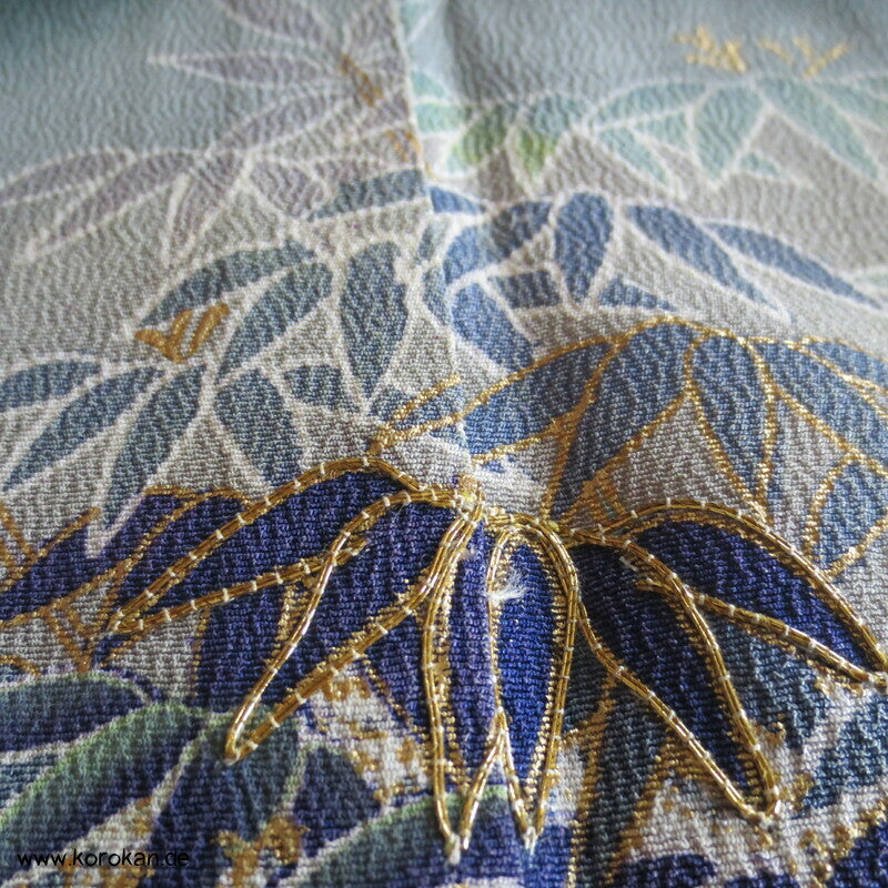 blauer Bambusnachtwald Tomesode Kimono