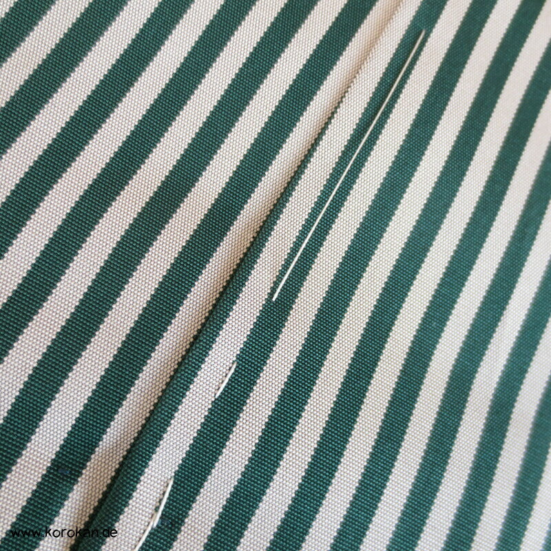grün - grau gestreifte Hakama - Umanori Hosen - Typ