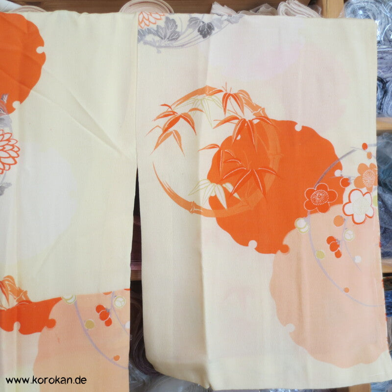 Kusudama Blumenkugel Juban Kimono, teilbestickte Seide