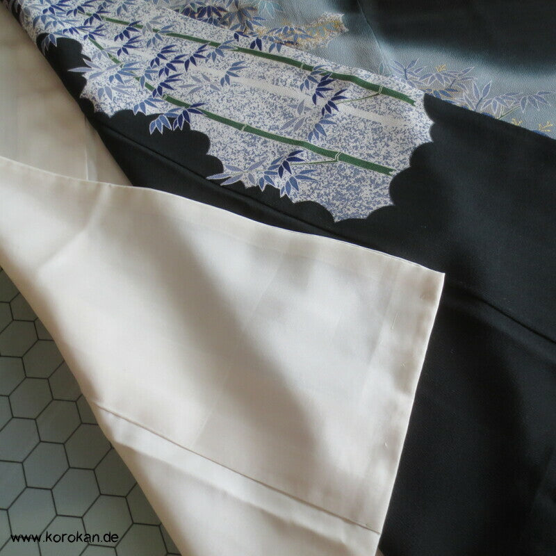 blauer Bambusnachtwald Tomesode Kimono