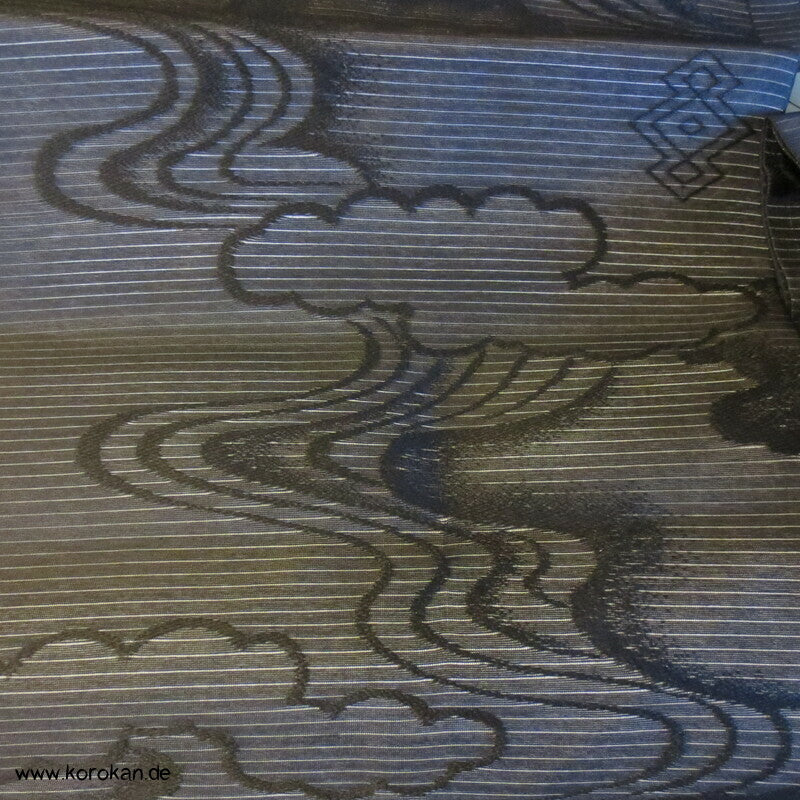 schwarze Flusswellen Rho Seide - Sommer Nagoya Obi