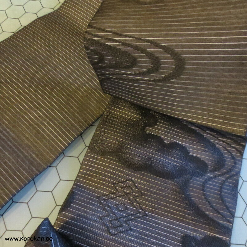 schwarze Flusswellen Rho Seide - Sommer Nagoya Obi