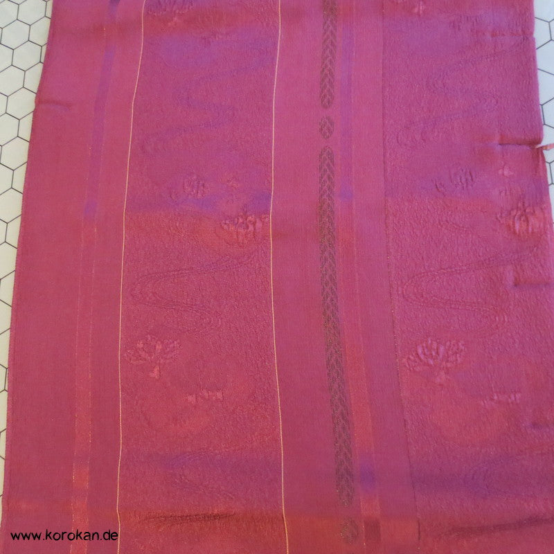 Antiker Araihari Kimono Stoffrolle, Seidenjacquard Streifen in lila