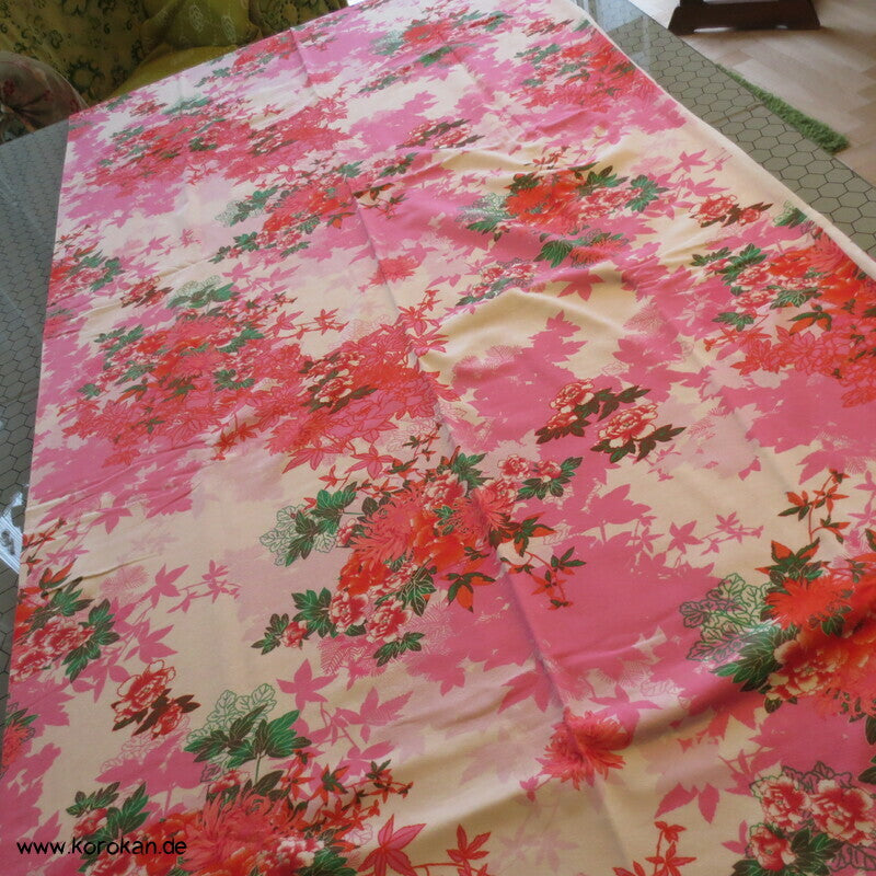 Baumwolljersey japanische Blumen Schattenrisse