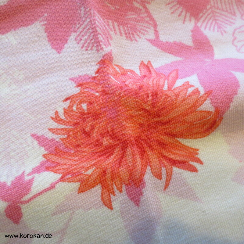 Baumwolljersey japanische Blumen Schattenrisse