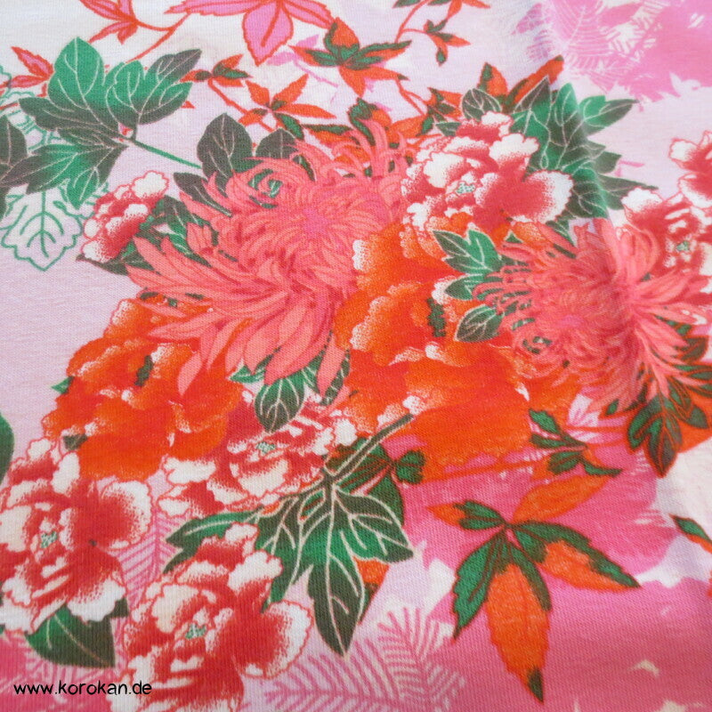 Baumwolljersey japanische Blumen Schattenrisse