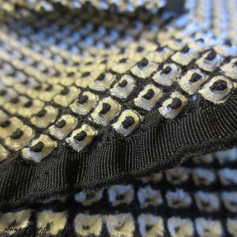Full Shibori schwarz weiße Kimono Seide Stoffrolle