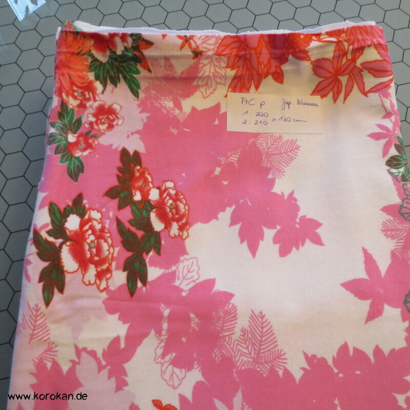 Baumwolljersey japanische Blumen Schattenrisse