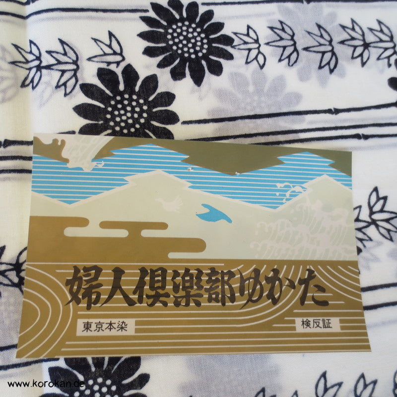 Bambus und Chrysanthemen Yukata Kimono Baumwoll Stoff
