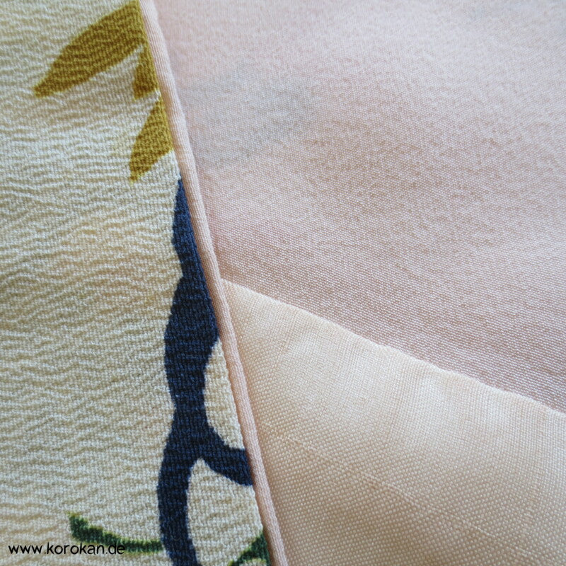 Japan Bingata Block Druck Primärfarben Seidencrepe Komon Kimono