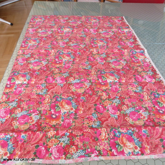 Stretch Jeans Baumwoll Stoff mit Päonien