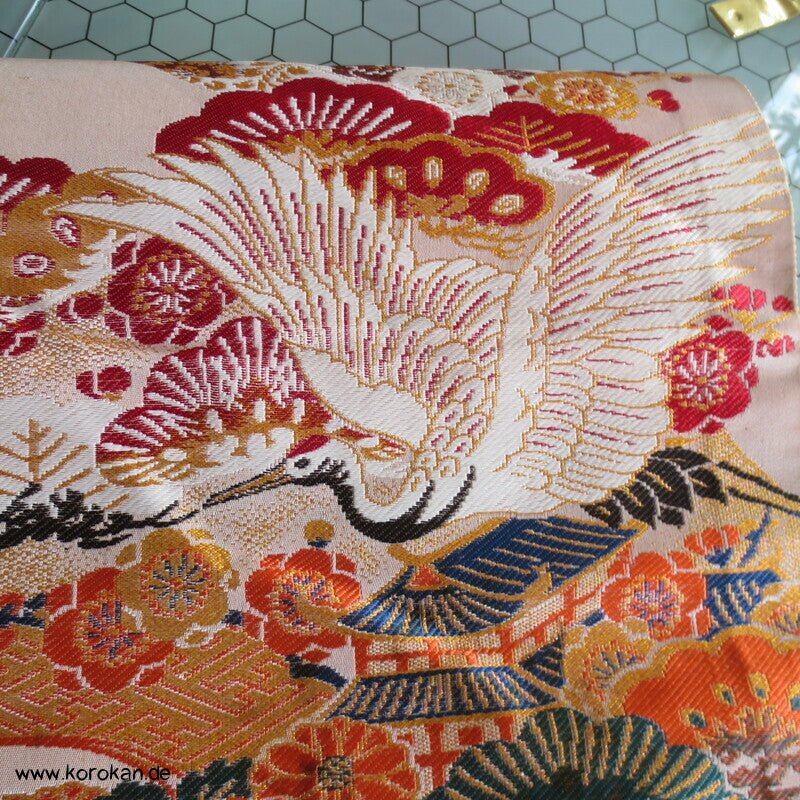 Kraniche und Landschaft Fukuro Obi